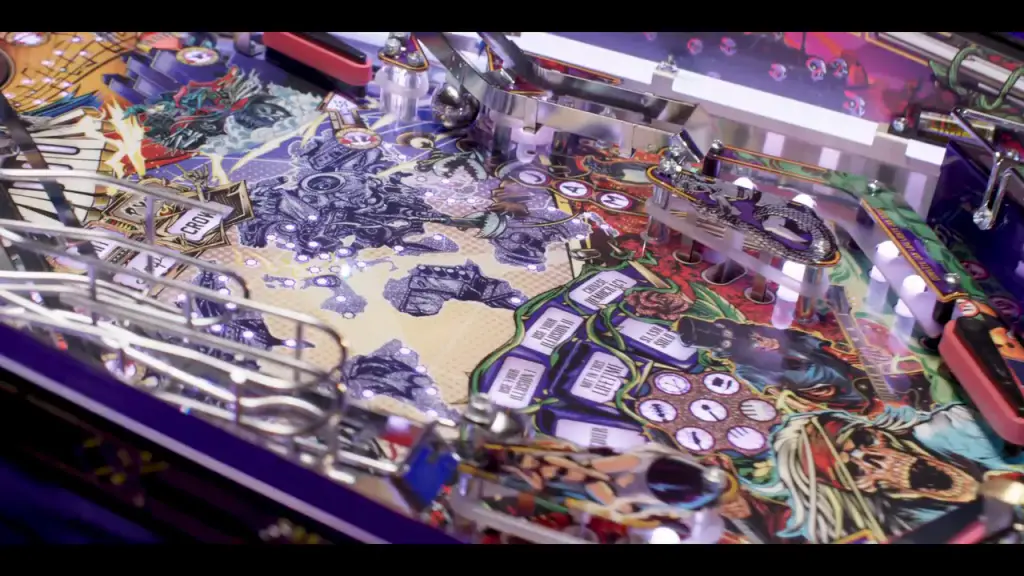 La bande-annonce du flipper Guns N’ Roses : le plateau, le fronton, des images de concert.