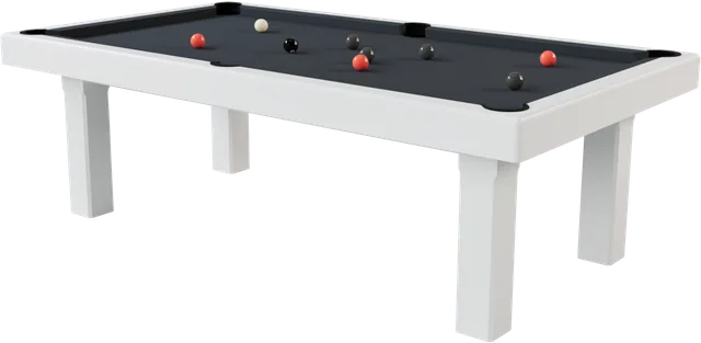 Billard Bubbly Maison Toulet, caisse blanche et tapis noir, détouré.